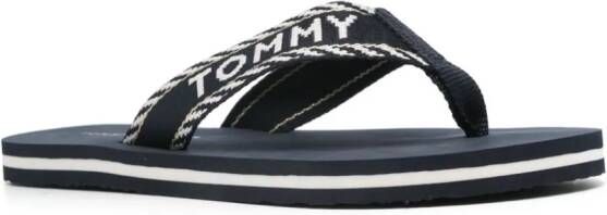 Tommy Hilfiger Teenslippers met logo jacquard Blauw