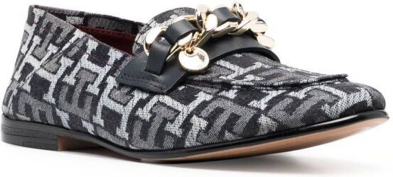 Tommy Hilfiger Loafers met logo-jacquard Blauw