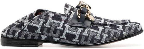 Tommy Hilfiger Loafers met logo-jacquard Blauw