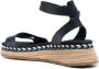 Tommy Hilfiger Leren espadrilles Blauw - Thumbnail 3