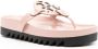 Tory Burch Leren teenslippers met logo-applicatie Roze - Thumbnail 2