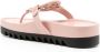 Tory Burch Leren teenslippers met logo-applicatie Roze - Thumbnail 3