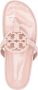 Tory Burch Leren teenslippers met logo-applicatie Roze - Thumbnail 4