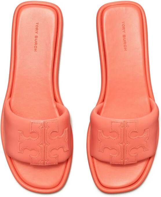 Tory Burch Slippers met dubbele T Oranje