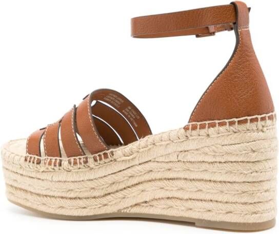 Tory Burch Ines espadrilles met sleehak Bruin