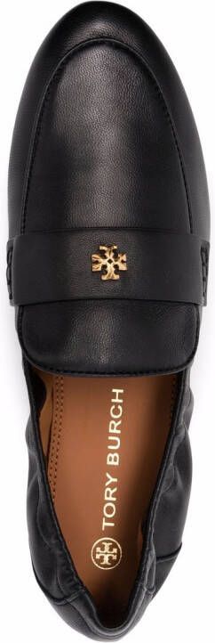 Tory Burch Leren loafers Zwart