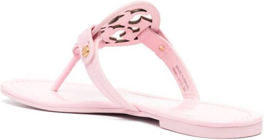 Tory Burch Leren teenslippers Roze