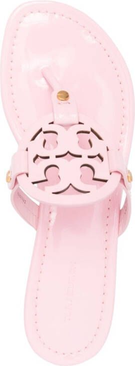 Tory Burch Leren teenslippers Roze