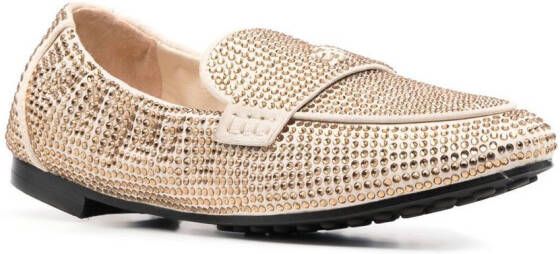 Tory Burch Loafers verfraaid met kristallen Beige