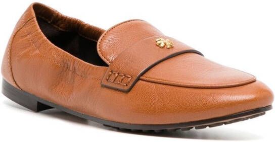 Tory Burch Leren loafers Bruin