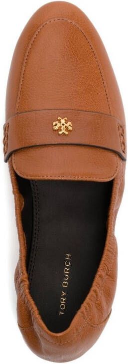 Tory Burch Leren loafers Bruin