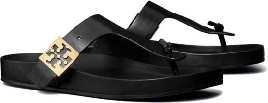 Tory Burch Mellow Thong leren sandalen Zwart