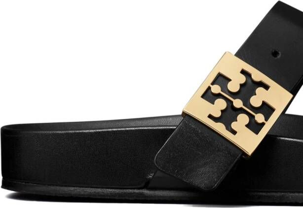 Tory Burch Mellow Thong leren sandalen Zwart