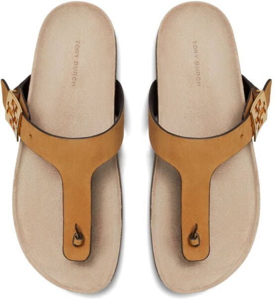 Tory Burch Mellow Thong leren sandalen Geel