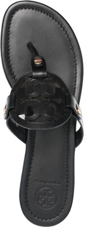 Tory Burch Miller leren sandalen Zwart