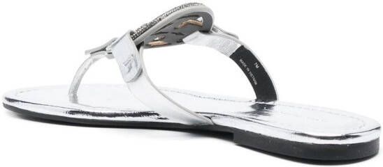 Tory Burch Miller sandalen met logoplakkaat Grijs