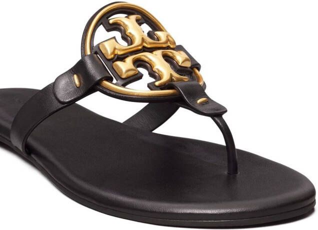 Tory Burch Sandalen met logoplakkaat Zwart