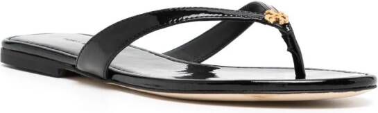 Tory Burch Slippers met logoplakkaat Zwart