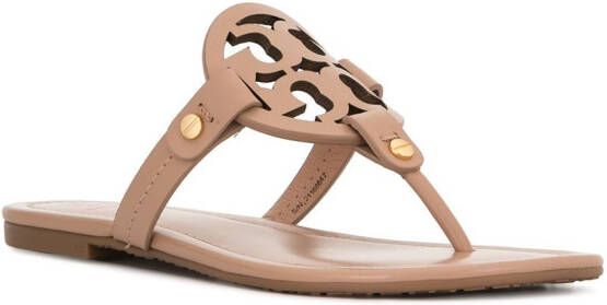 Tory Burch Sandalen met T-medaillon Beige