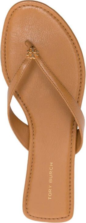 Tory Burch Klassieke leren teenslippers Bruin