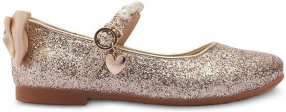 Tulleen Ballerina's met strikdetail Goud