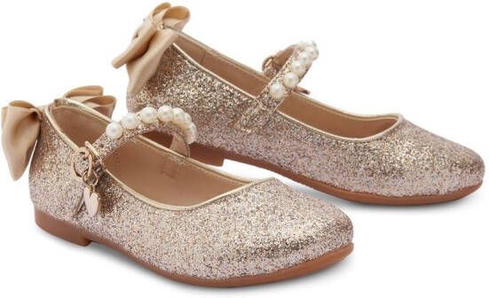 Tulleen Ballerina's met strikdetail Goud