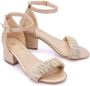 Tulleen Sandalen verfraaid met stras Beige - Thumbnail 3