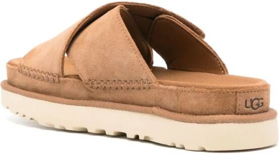 UGG Goldenstar Cross suède slippers Bruin