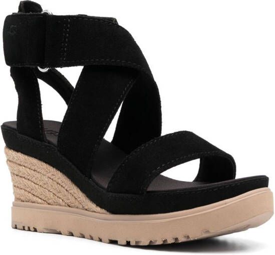 UGG Ileana sandalen met sleehak Zwart