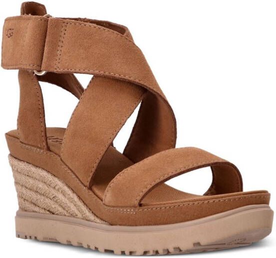 UGG Ileana sandalen met sleehak Bruin