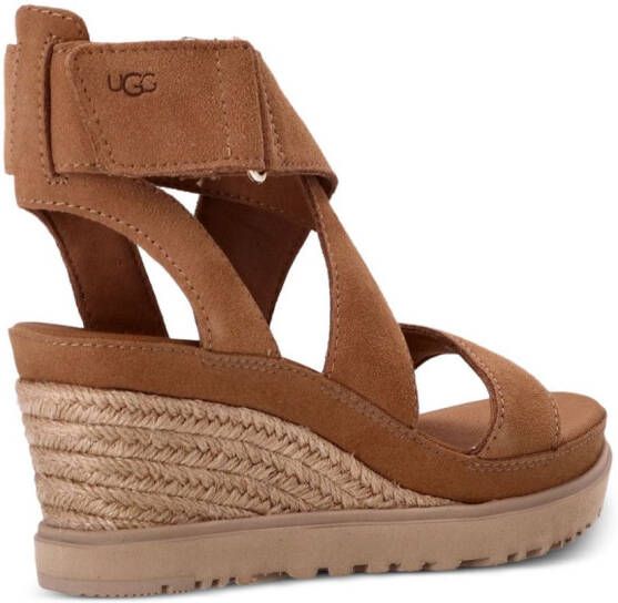 UGG Ileana sandalen met sleehak Bruin