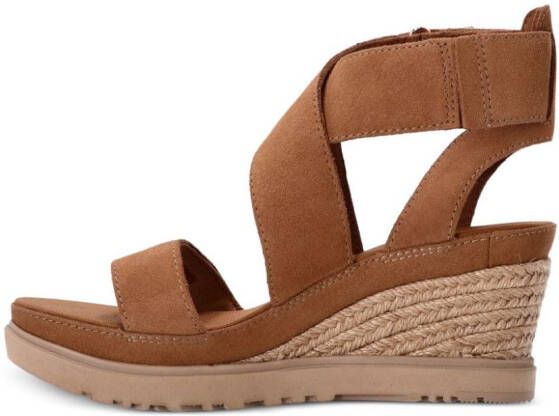 UGG Ileana sandalen met sleehak Bruin