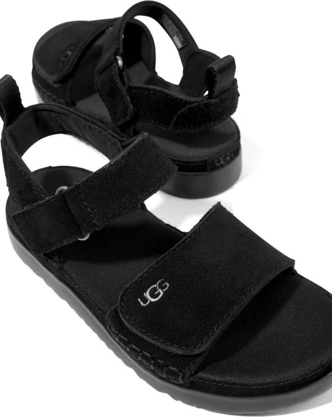 UGG Kids Suède sandalen met klittenband Zwart