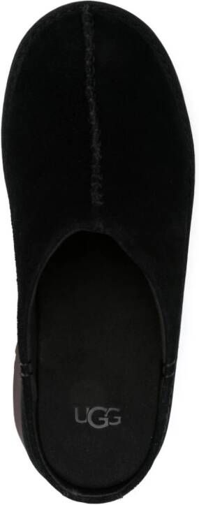 UGG New Heights 50mm suède klompen Zwart