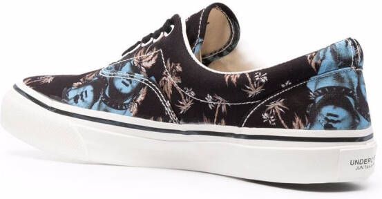 Undercover Sneakers met bloemenprint Zwart