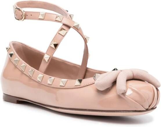 Valentino Garavani Ballerina's verfraaid met Rockstuds Roze