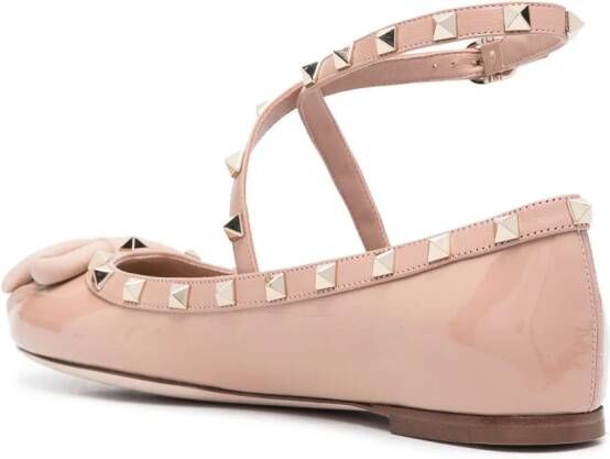 Valentino Garavani Ballerina's verfraaid met Rockstuds Roze