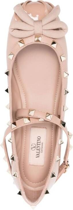 Valentino Garavani Ballerina's verfraaid met Rockstuds Roze