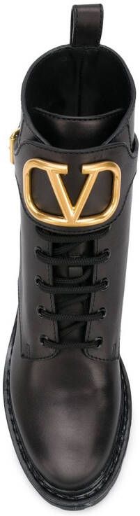 Valentino Garavani Enkellaarzen met logopatch Zwart