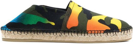 Valentino Garavani Espadrilles met camouflageprint Groen