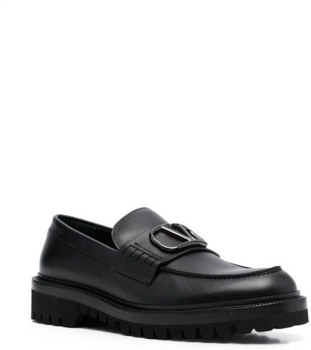 Valentino Garavani VLogo leren loafers Zwart