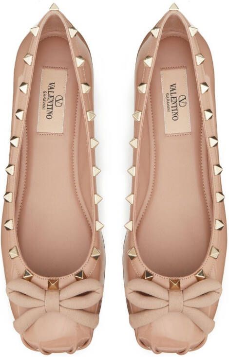 Valentino Garavani Rockstud ballerina's Roze