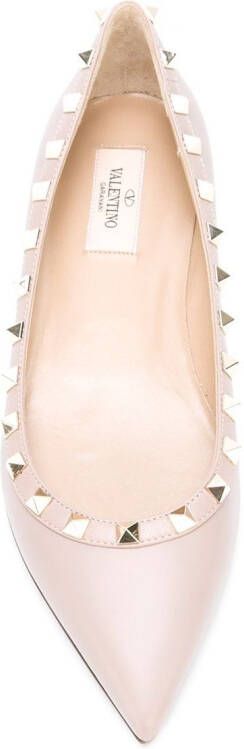 Valentino Garavani Rockstud ballerina's Roze