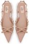 Valentino Garavani Rockstud slingback ballerina's met strik Roze - Thumbnail 4