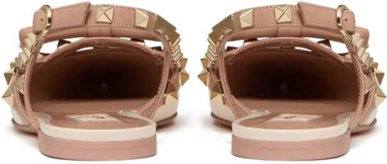 Valentino Garavani Rockstud slingback ballerina's met strik Zilver