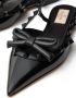 Valentino Garavani Rockstud slingback ballerina's met strik Zwart - Thumbnail 5