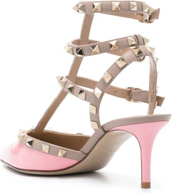 Valentino Garavani Rockstud gelakte pumps Roze