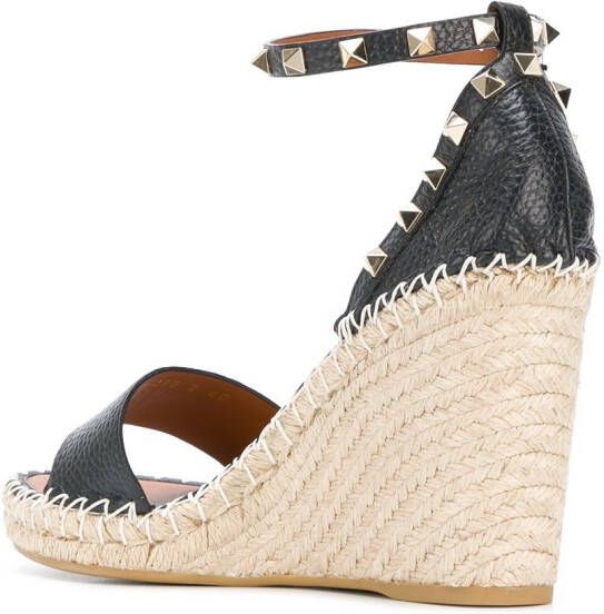 Valentino Garavani Rockstud espadrille sandalen Zwart