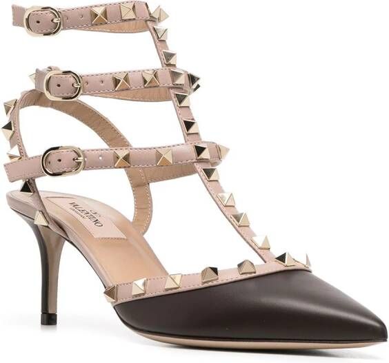 Valentino Garavani Rockstud gekooide pumps Bruin