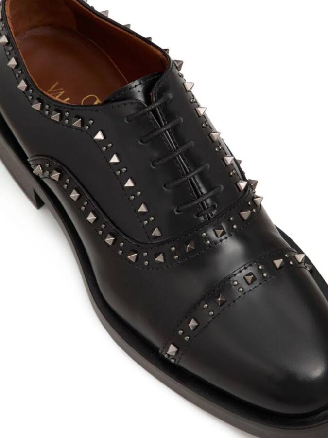 Valentino Garavani Rockstud leren brogues Zwart